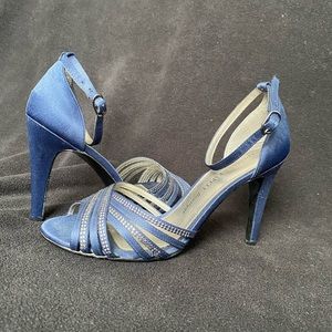 Navy blue Adrianna Papell satin heels